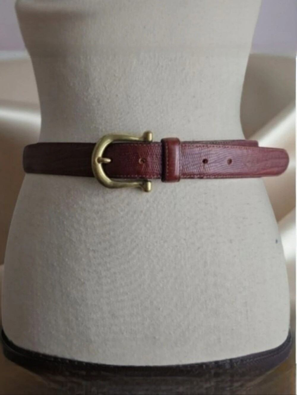 Vintage La Doppia Vita Made in Italy Chestnut Brown Leather Belt Size 30